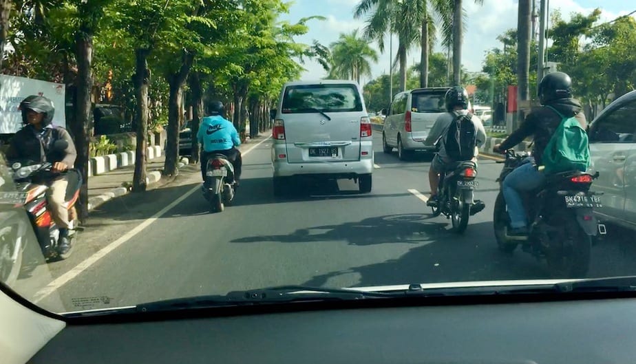 ghost rider and crazy drivers in Bali