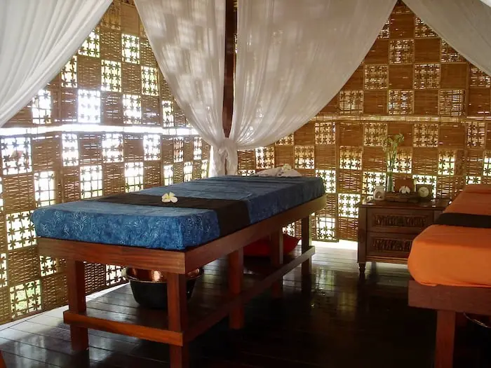 bali massage room in a resort