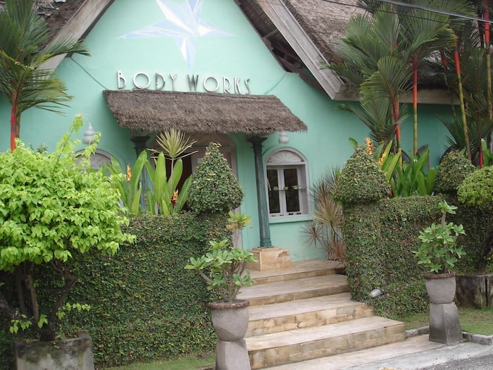 the entrance to Bodyworks spa in Bali