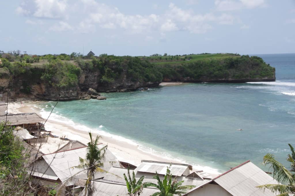 view from the cliff at Balangan Beach