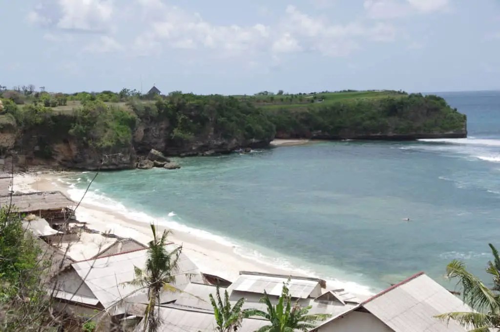 view from the cliff at Balangan Beach