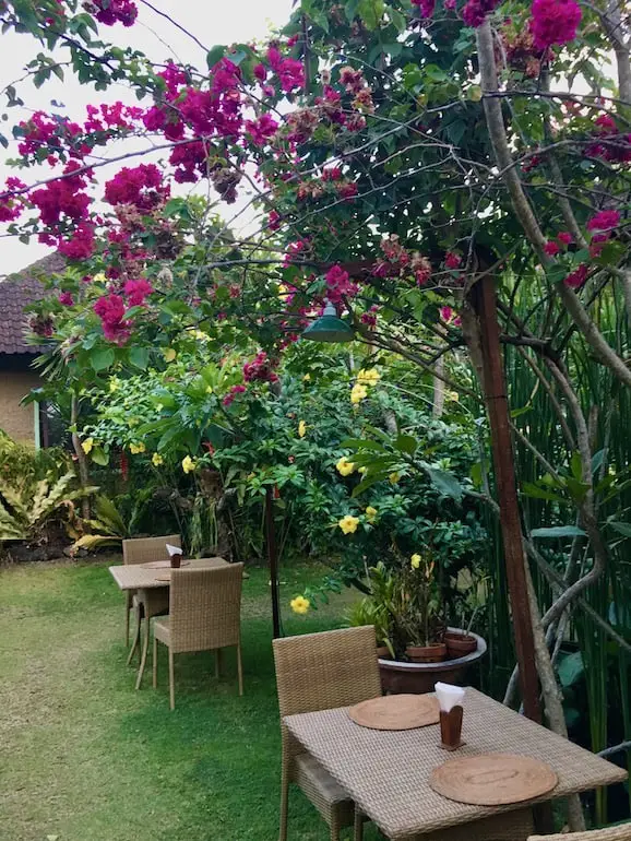 beautiful gardens at radha warung bali