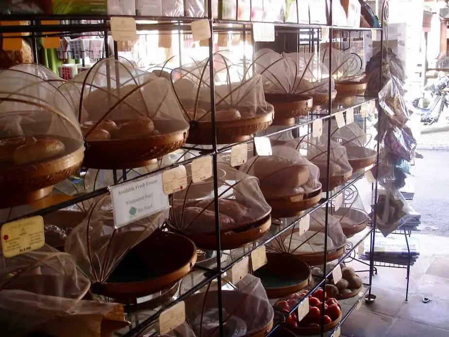 bread on display at the Bali Buda Cafe in Ubud