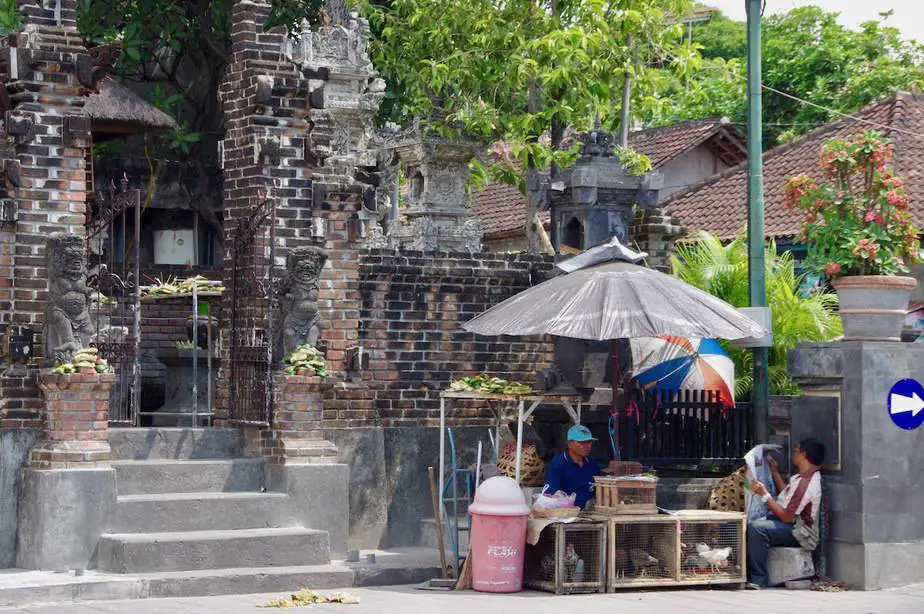 small stall next to a Balinese temple