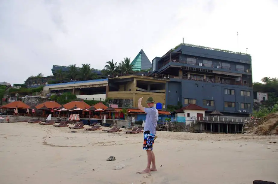 ugly buildings at dreamland beach in Bali