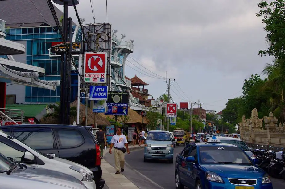 Busy street in Kuta