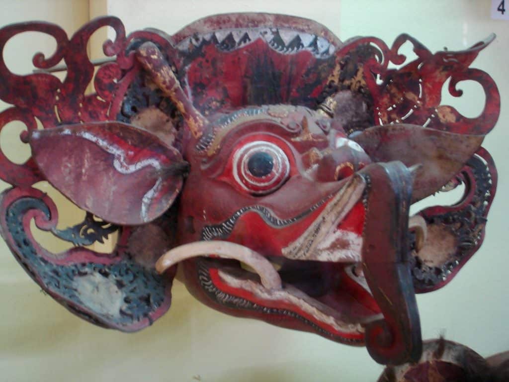 buffalo barong mask on display