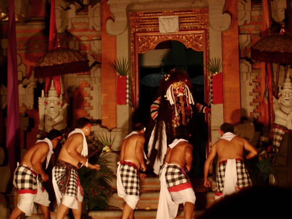 rangda mask during a performance in ubud