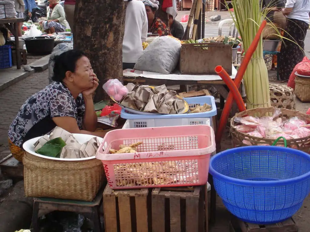 balinese take-away food sold on the Jimbaran market