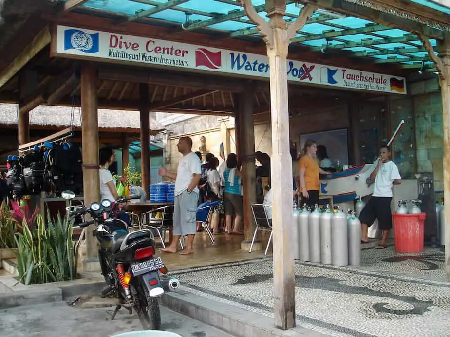 Waterworx dive center in Padangbai