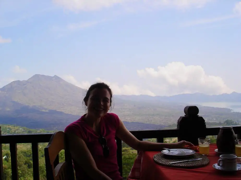 Having breakfast on the rim with the Bali Bike Tour