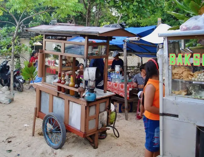 bakso cart and mie ayam cart on the street in Bali