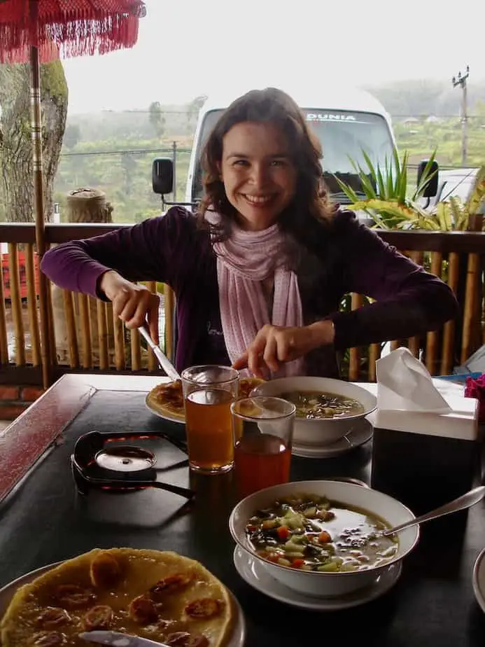 eating at one of the restaurants near Bedugul