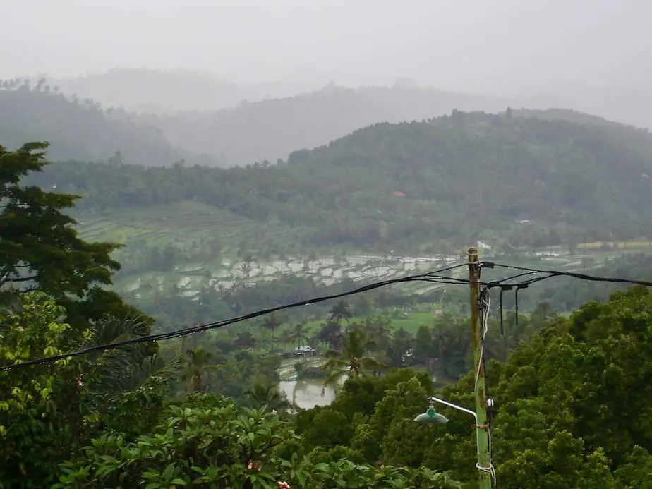 mist and rain in Munduk village