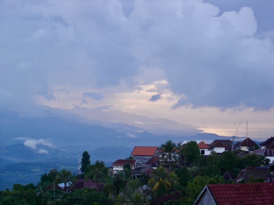 dramatic clouds above Muduk village