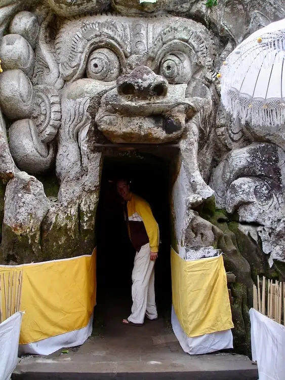 entrance to the goa gajah temple on bali  