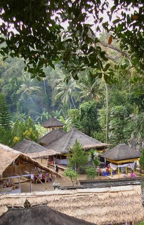 goa gajah temple from above 