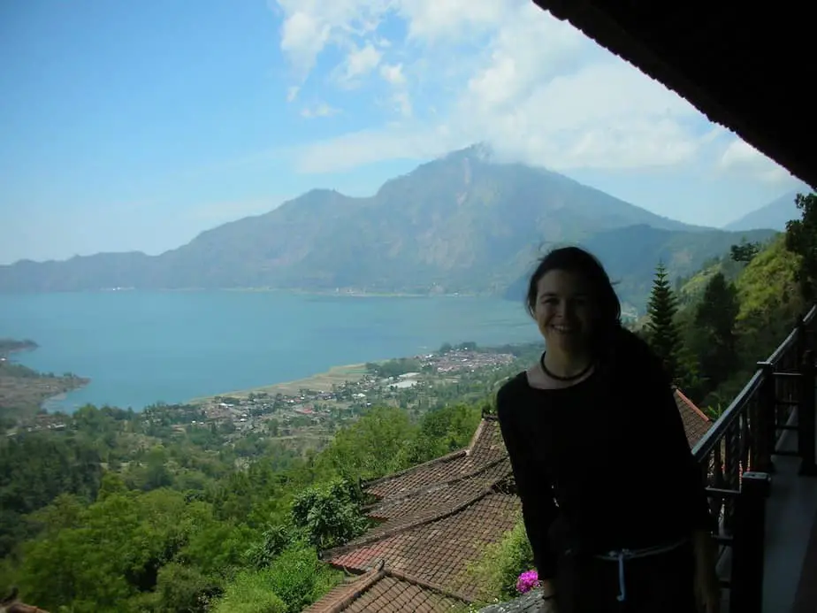 View on Lake Batur and Mount Abang in Bali
