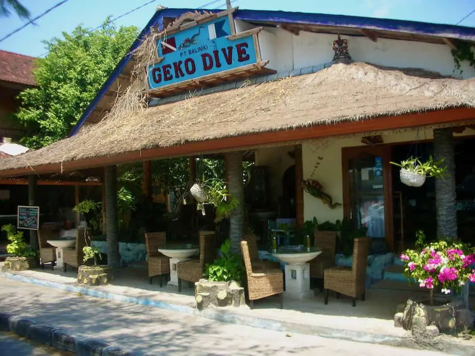 entrance to Geko Dive schook in Padangbai