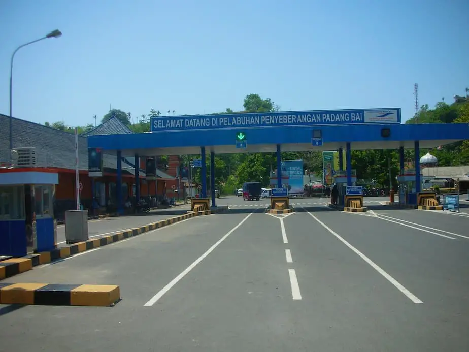 entrance to the ferry terminal in Padangbai