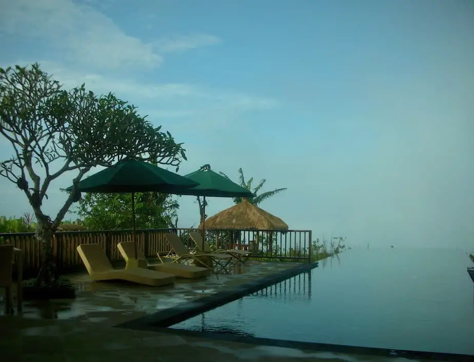 infinity swimming pool at the Munduk Modig Plantation Resort