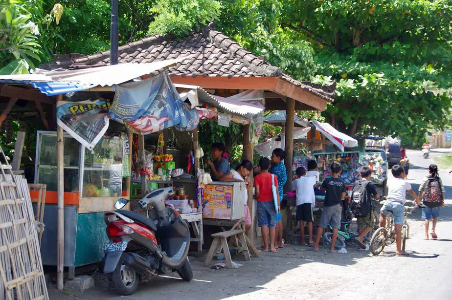 Balinese kids at the warung in East Bali