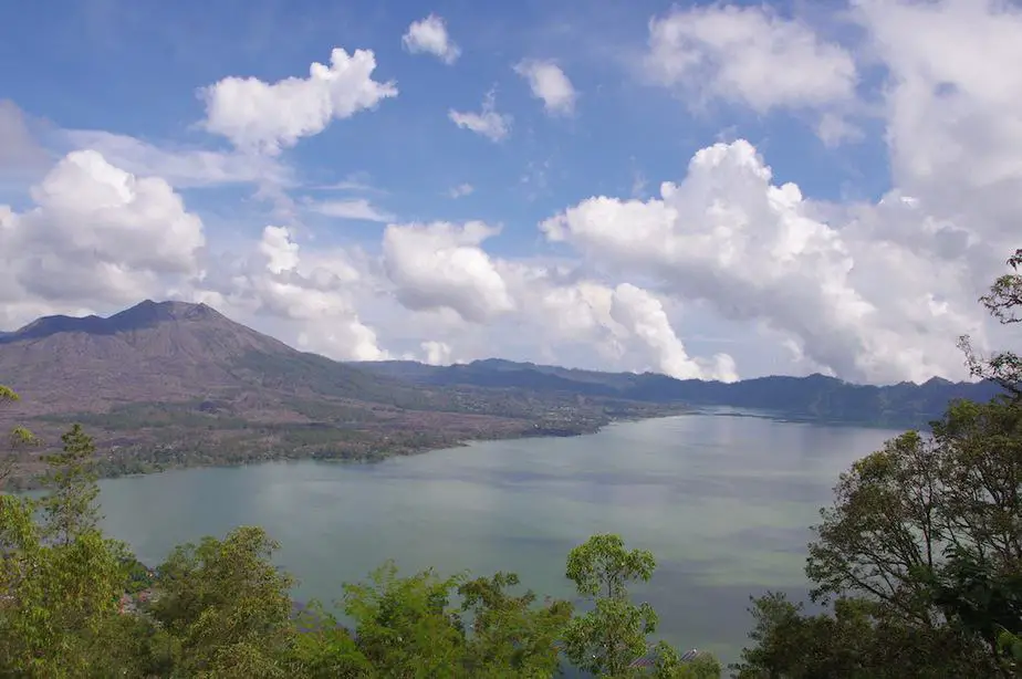 View on Lake Batur from Kintamani in Bali