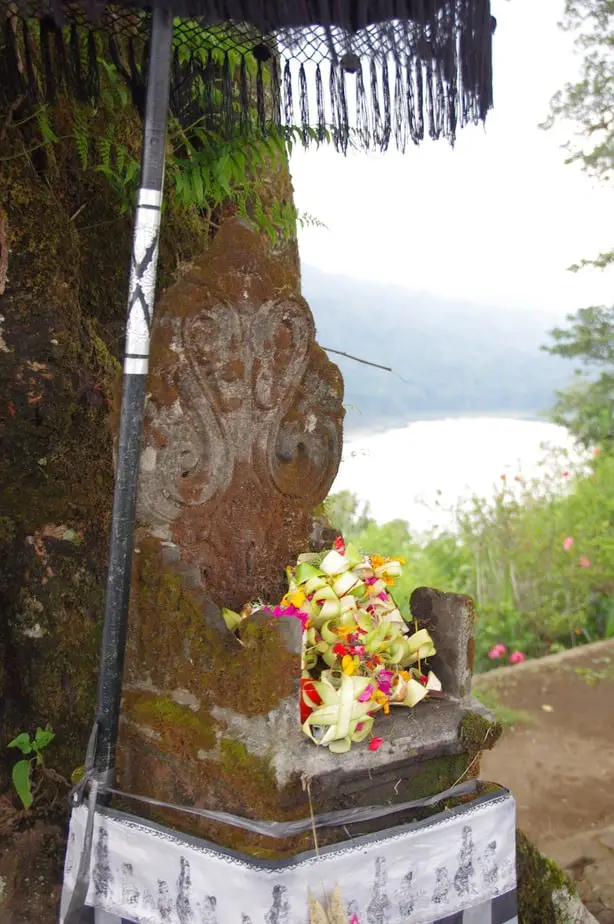 shrine on the side of the road at Lake Tamblingan 