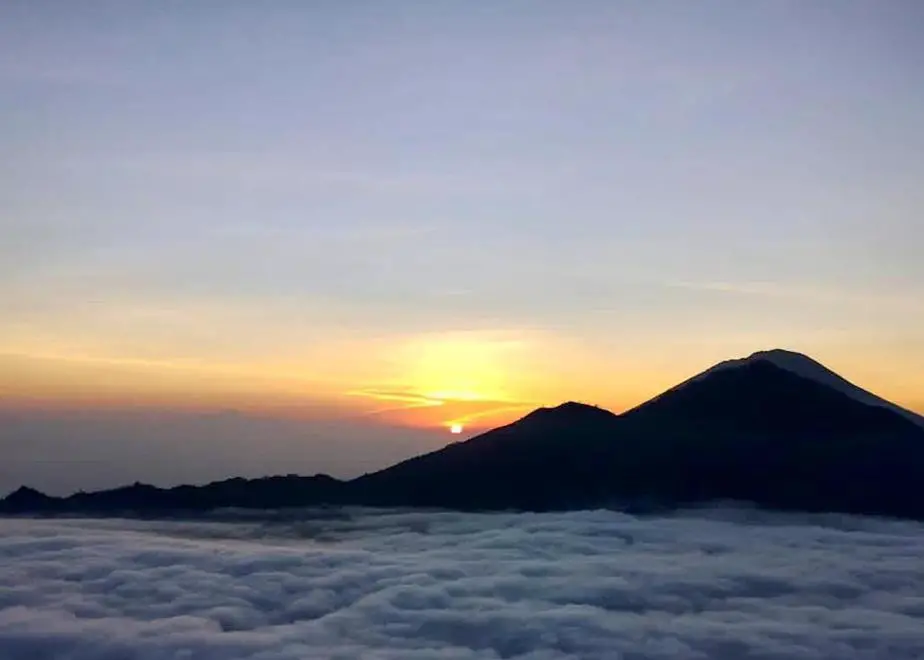 view from the summit on Mount Batur