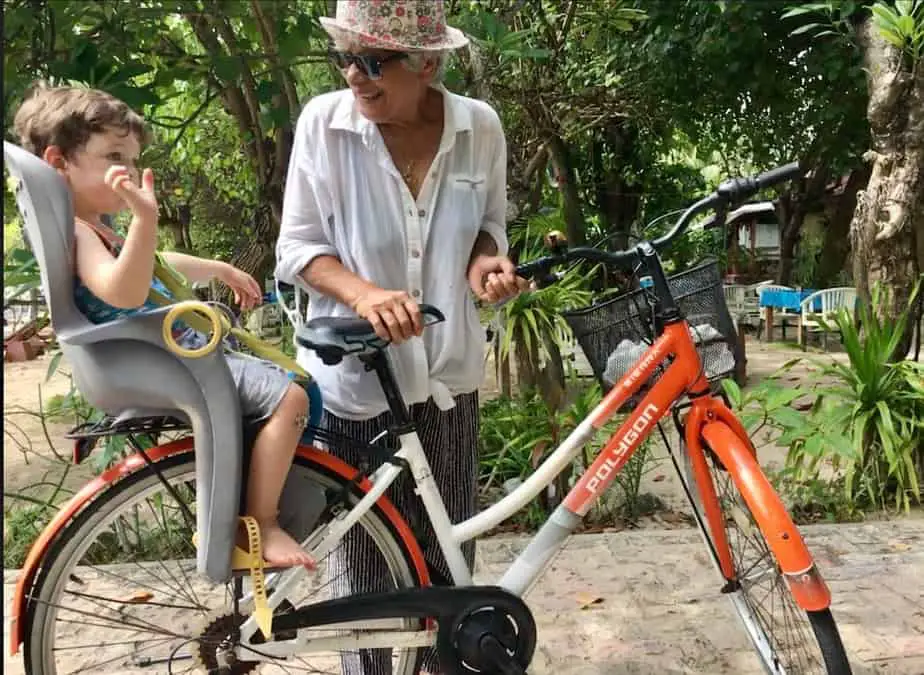 cycling around Sanur with our little boy