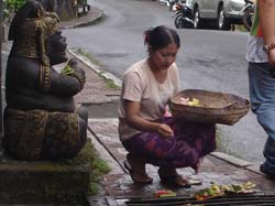 offering on pathment bali culture