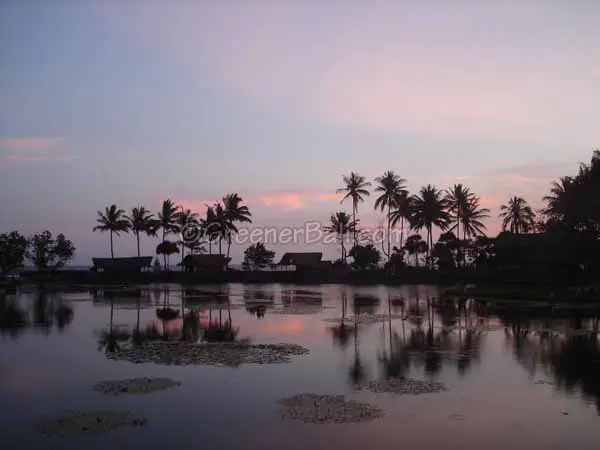 sunset at the candidasa lagoon