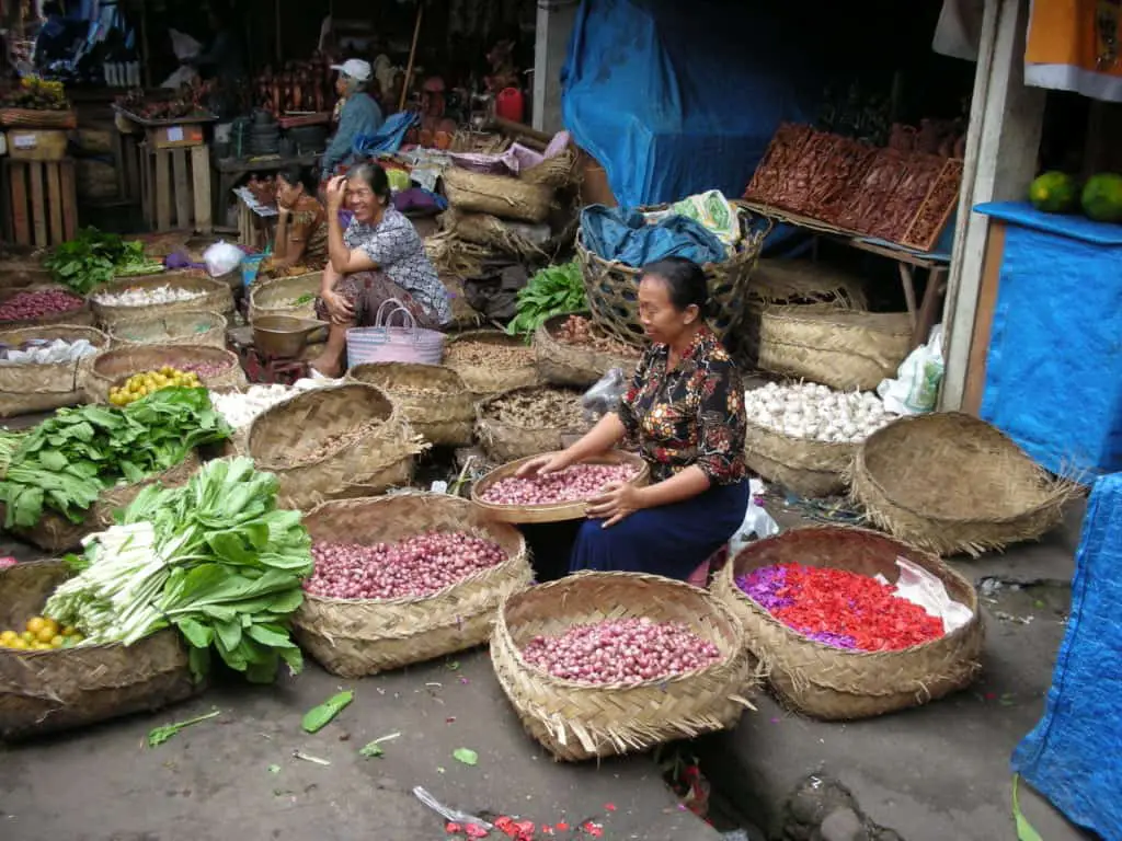 herbs and spices for sale on the market in ubud