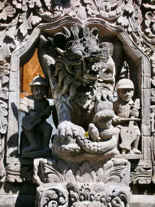dutch characters at the beji temple in north bali 