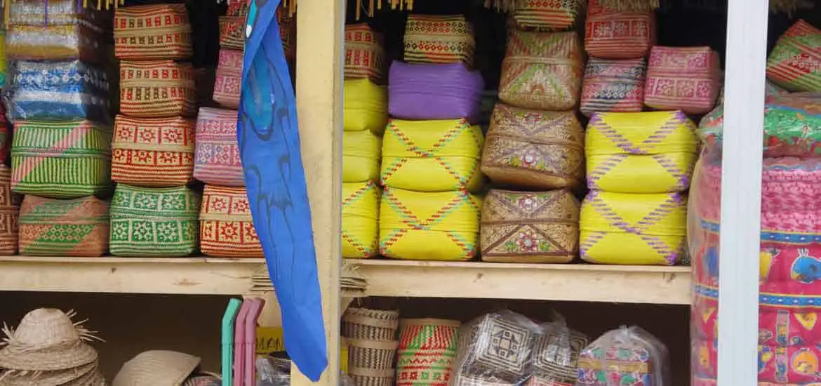 colourful balinese baskets