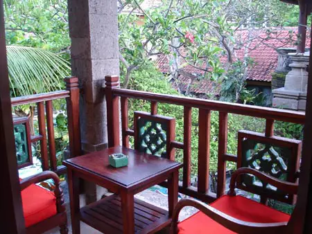balcony in the room of puri mesari sanur