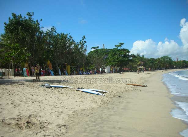 kuta beach bali with surf boards