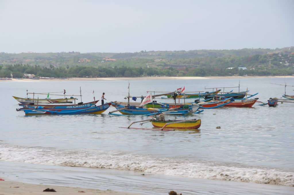 fishermen boats near the Jimbaran Fish Market