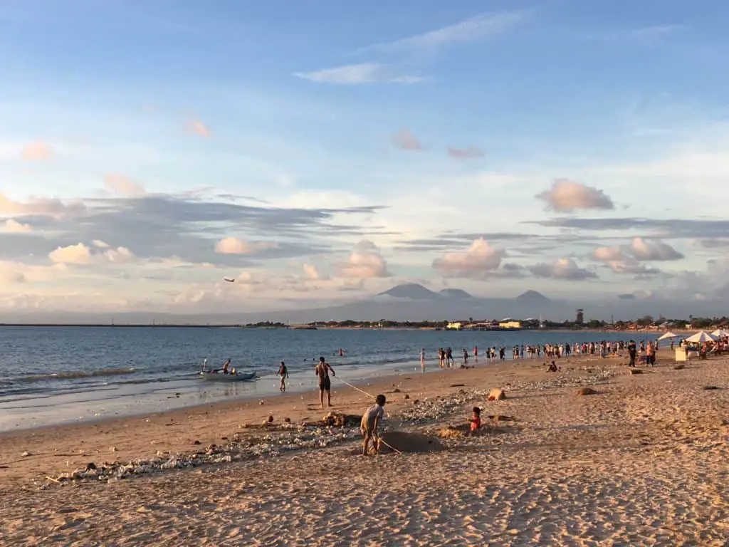 piles of plastic on the beach at Jimbaran Bay