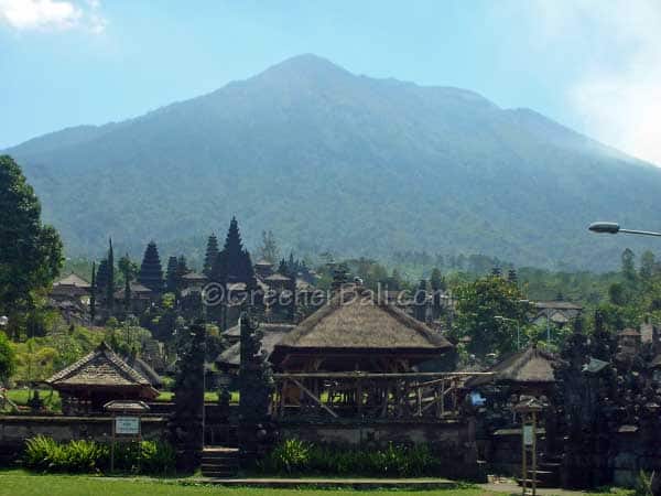 besakih temple with gunung agung in bali