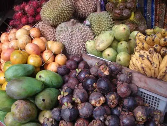 balinese fruit on display at the market