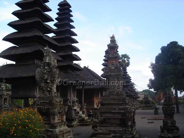 thatched pagodas at the mengwi temple in bali