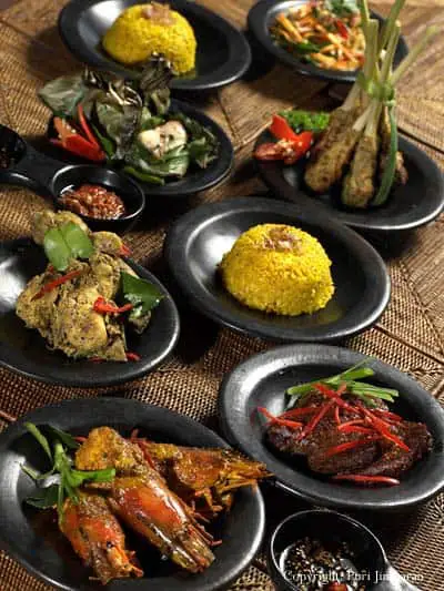 rijsttafel in bali indonesia