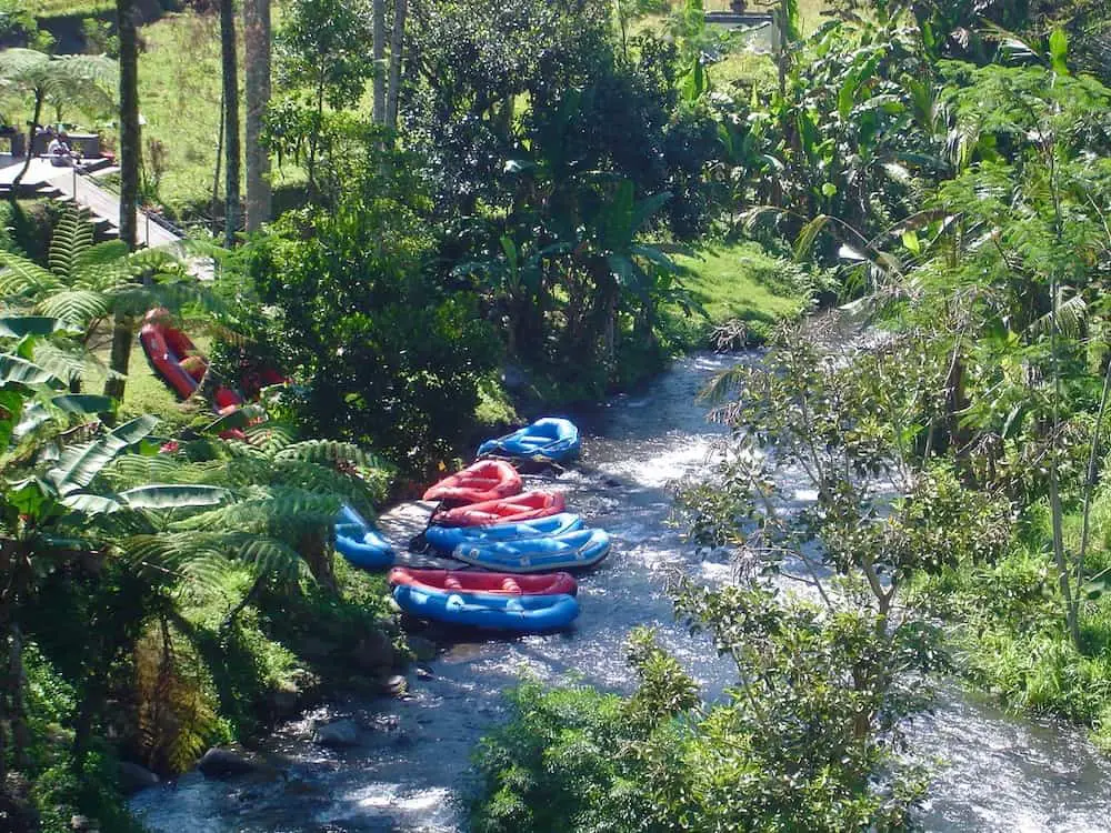 rafts on the Ayung River in Bali