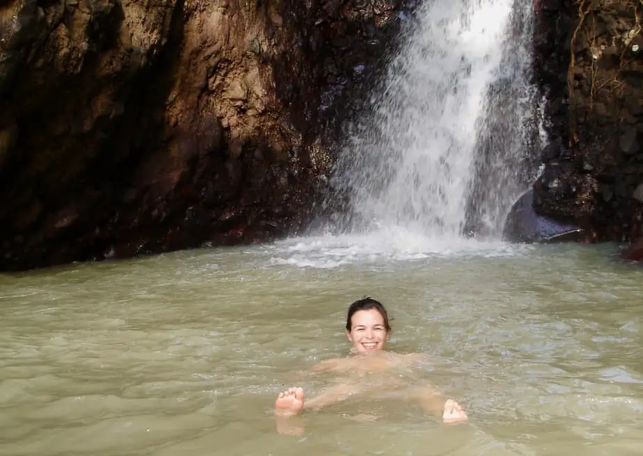 enjoying the Singsing waterfall near Lovina