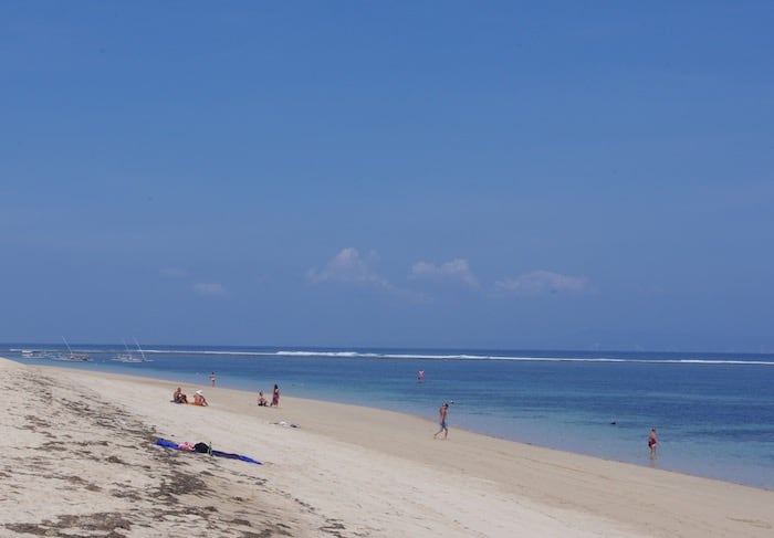 north part of the beach which is very wide and ideal for putting down your towel