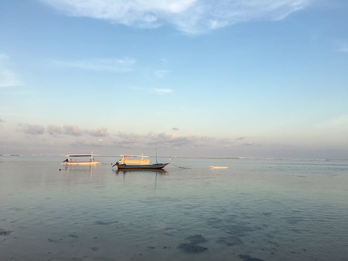 fishing boats anchored at geger beach in bali