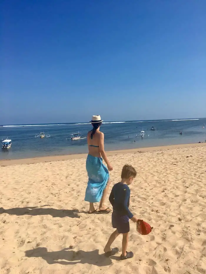 waves hitting the reef at geger beach