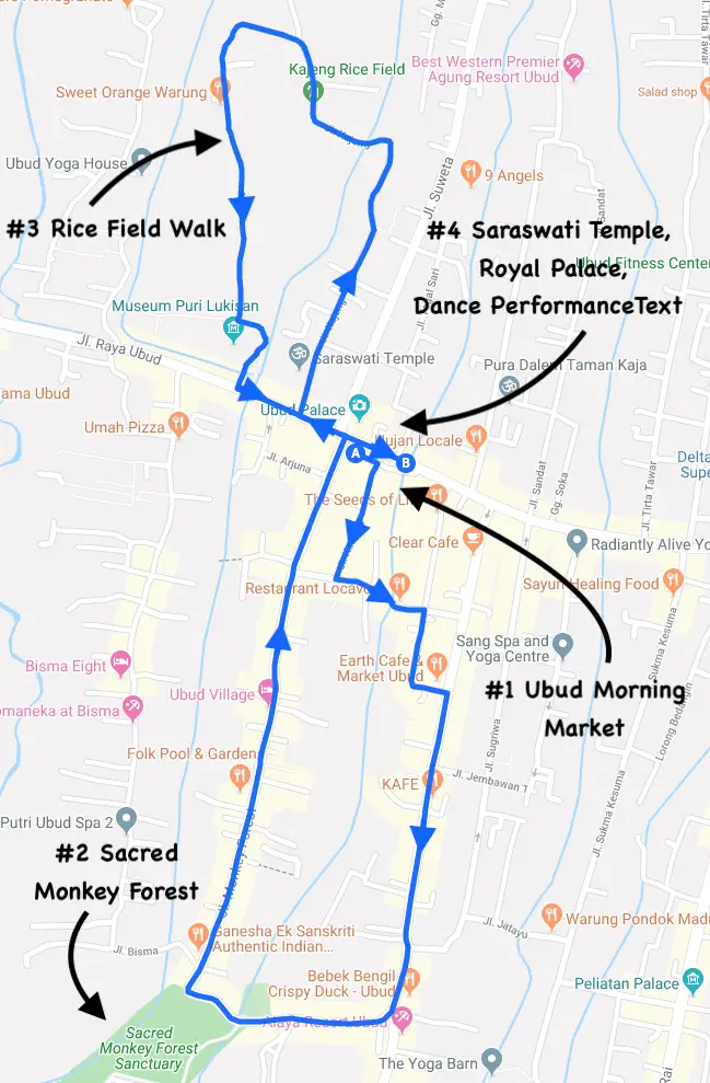 ubud in a day route