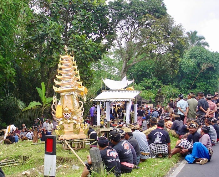 balinese cremation ceremony just outside ubud